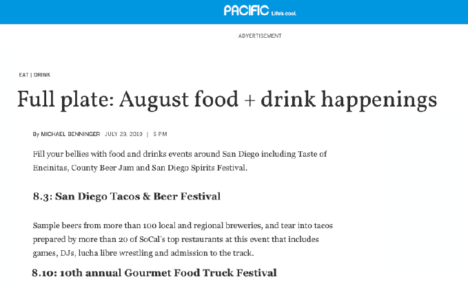 PACIFIC August Food File Preview
