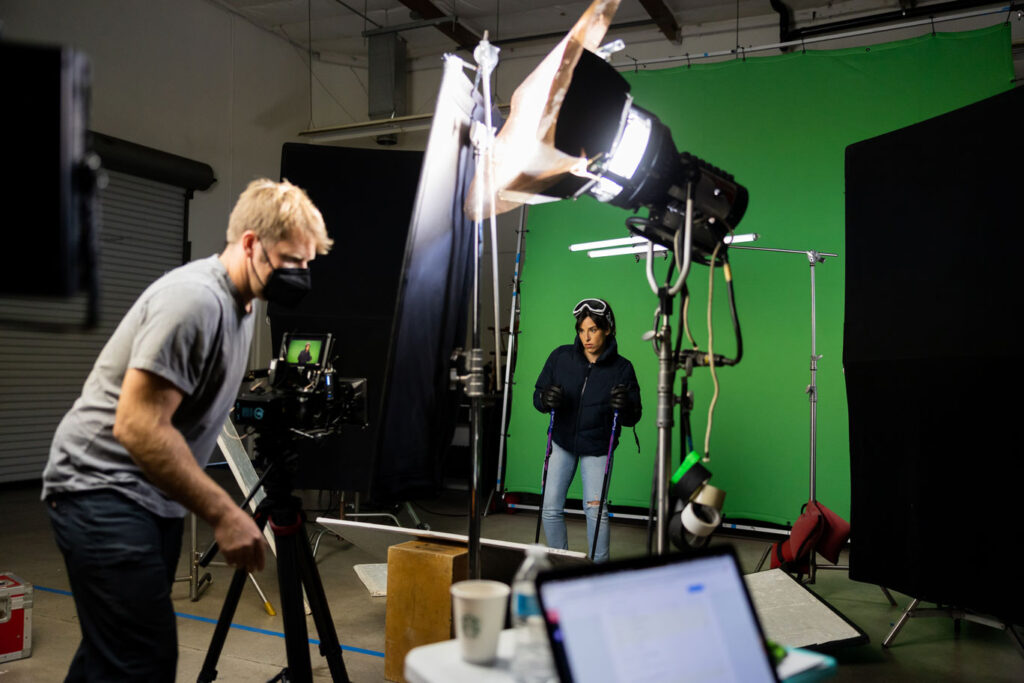 behind the scenes photo of a video shoot at raindrop